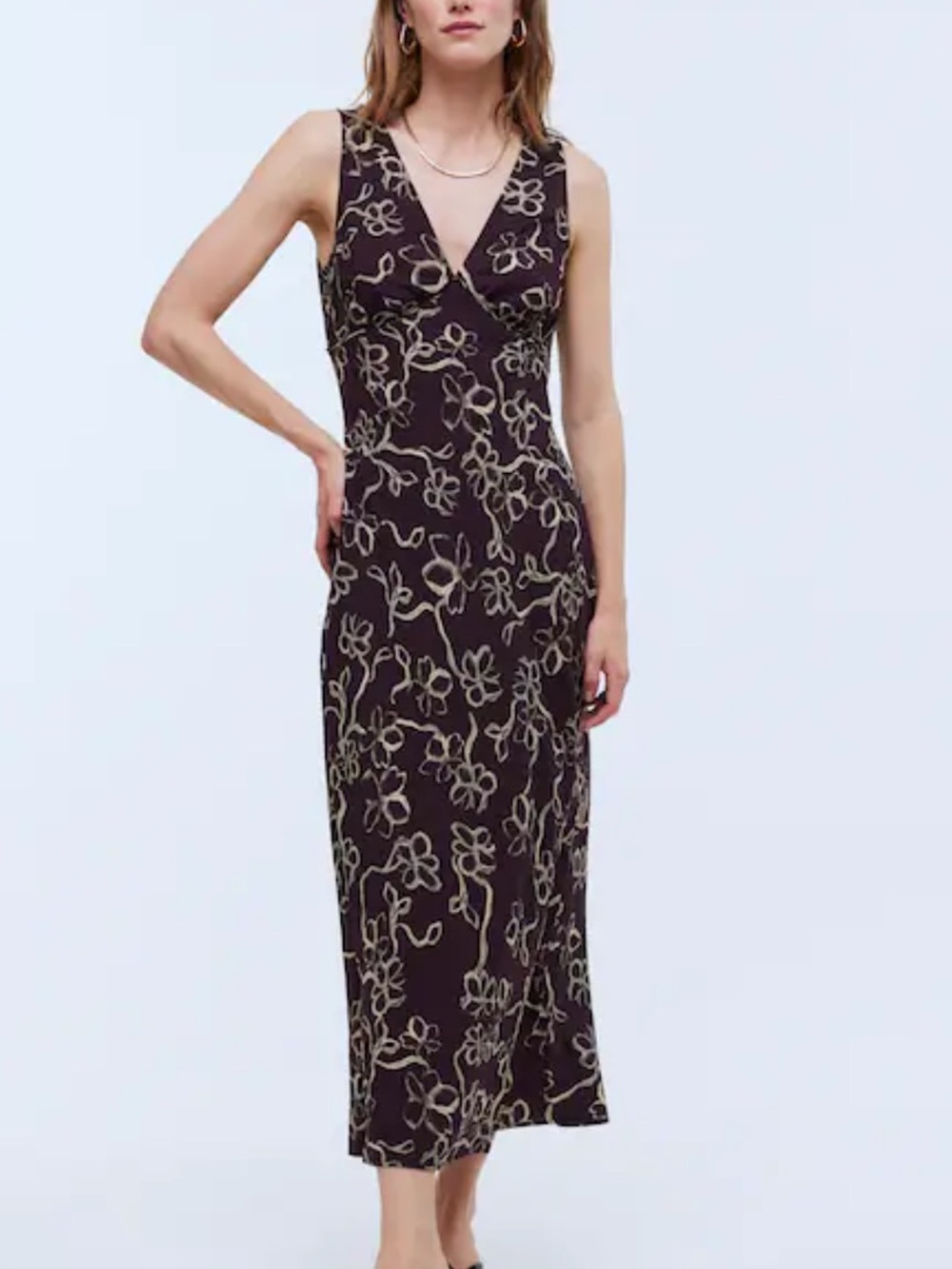 Madewell purple midi Ariana floral elegant dress size 0